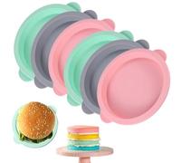 Pamtns 6 Pièces Moules à Gâteaux Ronds en Silicone Moule Rond Silicone 10cm Plat à Gâteau Réutilisables pour la Cuisson de Muffins, Crêpes et Cheesecake