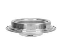Pan à Charbon 13,5 Pouces Barbecue en Acier Inoxydable, avec Grille | Surface Lisse Argentée, Trous D’aération au Fond, Anneau D’eau Intégré, pour Camping et Barbecue de Jardin