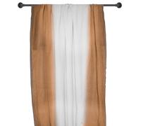 Pan de rideau 160x300 cm DEEPALI 100% lin lavé marron cognac