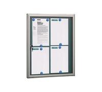 Pan72 Panneau D'Affichage En Aluminuim, Vitrine D'Affichage Avec Serrure ond Aimanté, 8 Aimants, 69 X 55 X 5 Cm, Format 4 X A4 Argent - Arregui