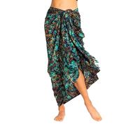 PANASIAM Paréo Tons Bleus - Paréo Opaque en Viscose - Jupe Portefeuille | Pour femme & homme, comme paréo de plage, robe de plage légère, cache-maillot léger, pièce artisanale unique