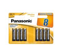 Panasonic, Alkaline Power, AA Piles alcalines, Lot de 8, Mignon, LR6, 1.5V, Protection Anti-Fuite, 7 Annees en Stock, pour télécommandes, balances, horloges, énergie Durable et fiable