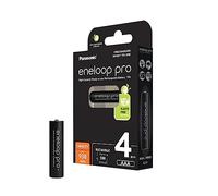 Panasonic batteries eneloop pro, pile Ni-MH prête à l'emploi, AAA Micro, pack de 4, min. 930 mAh, 500 cycles de charge, aux performances accrues et avec une faible autodécharge, pile rechargeable Blanc