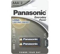 PANASONIC Blister de 2 Piles Alcalines Everyday Power SILVER Batterie AAA 1,5V G