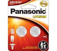 Panasonic CR1616 Lot de 2 Piles Bouton au Lithium 3,0 V résistantes aux Enfants, Emballage basé sur des Normes, Lot de 2 Piles