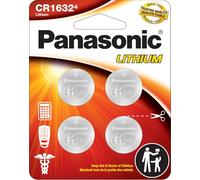 Panasonic CR1632 Lot de 4 Piles Bouton au Lithium 3,0 V résistantes aux Enfants, Emballage basé sur des Normes, Lot de 4 Piles