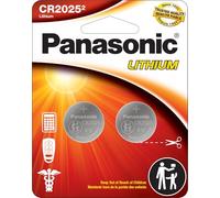 Panasonic CR2025 Lot de 2 Piles Bouton au Lithium 3,0 V résistantes aux Enfants, Emballage basé sur des Normes, Lot de 2 Piles
