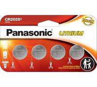 Panasonic CR2025 Lot de 4 piles bouton au lithium 3 V résistantes aux enfants, emballage conforme aux normes