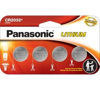 Panasonic CR2032 Lot de 4 piles boutons au lithium de 3,0 volts à longue durée de vie, dans un emballage résistant aux enfants conforme aux normes