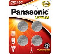 Panasonic CR2450 Lot de 4 piles bouton au lithium 3,0 V résistantes aux enfants, emballage basé sur des normes, lot de 4 piles
