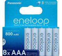 Eneloop Bk-4mcde/8be 800mah Rechargeable Battery 8 Units Argenté