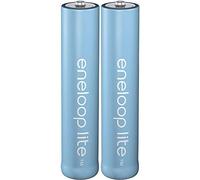 Panasonic eneloop Lite, Pile Ni-MH prête à l'emploi, AAA Micro, Pack de 2, Min. 550 mAh, 3000 Cycles de Charge, Faible autodécharge, Pile Rechargeable
