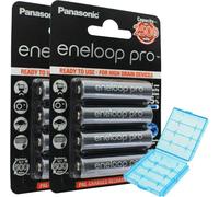 Panasonic eneloop Pro (anciennement Sanyo eneloop Pro) Technology pack de 8 piles HR-3UWX 2500mAh et boîtier de piles AccuCell