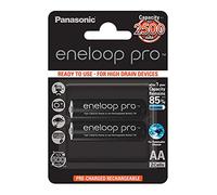 Panasonic eneloop Pro, Pile Ni-MH prête à l'emploi, AA Mignon, Pack de 2, Min. 2500 mAh, 500 Cycles de Charge, aux Performances accrues et avec Une Faible autodécharge, Pile Rechargeable