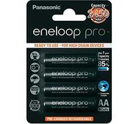 Panasonic eneloop Pro, Pile Ni-MH prête à l'emploi, AA Mignon, Pack de 4, Min. 2500 mAh, 500 Cycles de Charge, aux Performances accrues et avec Une Faible autodécharge, Pile Rechargeable