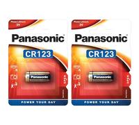 PANASONIC Lot de 2 Blisters de 1 Pile CR123 Lithium Power 3V