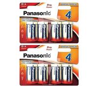 PANASONIC Lot de 2 Blisters de 4 Piles Alcalines Pro Power Gold LR20 / D - 1,5V