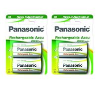 Panasonic Lot de 2 Packs 2 Piles Rechargeables R2U D/HR20 2800Ni-MH