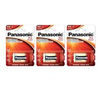 PANASONIC Lot de 3 Blisters de 1 Pile Alcaline Pro Power Gold 6LR61 9V