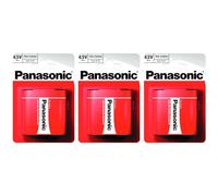 PANASONIC Lot de 3 Blisters de 1 Pile Red Special Power 3R12/Flat Zinc-Carbon - 4,5 V