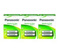 PANASONIC Lot de 3 Blisters de 2 Piles Rechargeables NiMH Mignon AA 1900 mAh Ready to Use