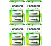 Panasonic Lot de 4 Packs 2 Piles Rechargeables R2U D/HR20 2800Ni-MH