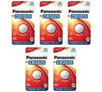 PANASONIC Lot de 5 Piles Bouton Cell Power CR2025 Lithium 3 V