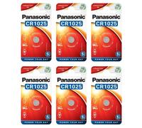 PANASONIC Lot de 6 Blisters de 1 Pile Bouton CR1025 Lithium 3V