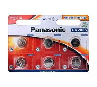 Panasonic Lot de 6 Piles Bouton au Lithium CR2025 3 V
