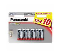 Panasonic Multipack 10+10 Piles alcalines AAA LR03 Everyday Power