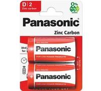 PANASONIC Lot de 2 Blisters de 2 Piles Red Zinc-Carbon D - R20-1,5 V