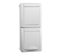Panasonic Panasonic Prise/Interrupteur va-et-vient combiné vertical FR-AP IP54 blanc 90591198-DE Quantité:1