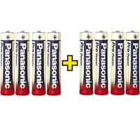 Panasonic Piles Pro Power LR03 (AAA) 1,5 V 4+4 offert – 8 pièces