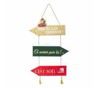 Pancarte Murale Cadeau Soir Noël - 59 cm Multicolore