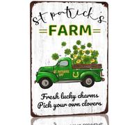 Pancarte Panneau Garage Plaques En Métal Pour Salle De Bain 20X30Cm Panneau Porte-Bonheur « Frais De La Ferme De La Saint-Patrick » Cueillez Vos Propres Trèfles Pour La Saint-Patrick Irlandaise