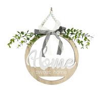 Pancarte Porte d'Entrée,Couronne Ronde en Bois Rustique à Feuilles | Suspension De Porte Bienvenue,pour Bureau Salon Chambre Entrée Jardin Anniversaire Maison Appartement Garage