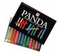 Panda Talens Set de pastels à l'huile - 12 couleurs vives - Texture douce pour les enfants - Idéal pour différentes surfaces et techniques