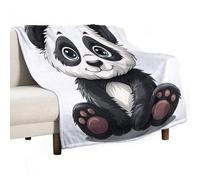 Panda Plaid Personnalisé Animal Imprimé Plaid Polaire Lit Plaid Jeté Confortable pour Filles Enfants Adultes Canapé Voyage Extérieur Cadeaux De Noël 150x200cm