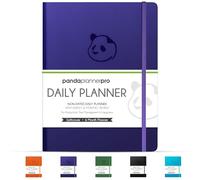 Panda Planner Pro - Meilleur planificateur quotidien pour bonheur et productivité - Couverture souple 21,6 x 27,9 cm - Jour de 6 mois non daté - Journal de gratitude et d'objectifs (violet)