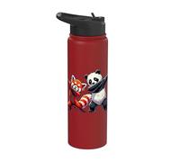 Panda rouge et ours panda, Dabbing | Enfants, filles, garçons | Panda Stainless Steel Insulated Water Bottle