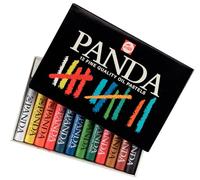 Panda Talens Set de pastels à l'huile - 12 couleurs vives - Texture douce pour les enfants - Idéal pour différentes surfaces et techniques