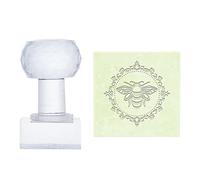PandaHall Tampon Acrylique Abeille Timbre de gaufrage de Savon Animal Savon Timbre Timbre d'impression Rond de chapitre de Savon pour Le Savon Fait Main Biscuits d'argile de Biscuit poterie Gummier