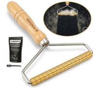 PANDANIA - Brosse Anti Poils Animaux & Rasoir Anti-Bouloche Manuel - Ramasse Poils Chat et Chien sur Tapis, Canapé, Arbre à Chat, Siège Voiture - Tissus Épais - Bois de Hêtre - Usage Intensif Pro
