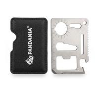 PANDANIA x1 Carte de Survie Multifonction 11 en 1 - Gadget Insolite Utile | Acier inoxydable 8 x 5 cm et 2 mm : format portefeuille avec couteau, scie, tournevis, ouvre-boîte, décapsuleur et clés