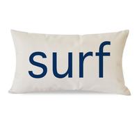 PANDICORN Housses de coussin décoratives pour la plage, l'été, 30,5 x 50,8 cm, citations avec mot Surf, mer, océan, décoration extérieure pour la maison, le salon, le canapé, le canapé
