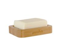 pandoo Porte-savon en bambou naturel - Pour savon, gommage, éponge et comme étagère de douche et de lavabo - Bac d'égouttement, porte-savon, porte-savon
