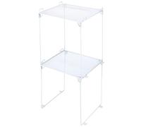 Panelee Étagère de casier en maille pliable pour école - Casier empilable en métal - Accessoires pour casier de taille standard - Pour travail, cuisine, bureau, salle de bain (double couche, blanc)
