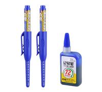 PANFHGFG 2 pièces marqueur à pointe longue de 45 mm avec encres de recharge de 15 ml marqueur à tête longue rechargeable pour projet de construction de bois à tête rechargeable
