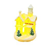 PANFHGFG Maisons de Village de Noël Bâtiments de Collection de Noël avec lumière LED Décorations de fête de Noël Figurine de Maison en Pain d ' épices Maisons de Village éclairées par LED