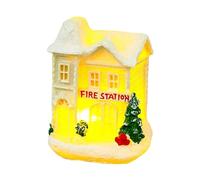 PANFHGFG Maisons de Village de Noël Bâtiments de Collection de Noël avec lumière LED Décorations de fête de Noël Figurine de Maison en Pain d ' épices Maisons de Village éclairées par LED